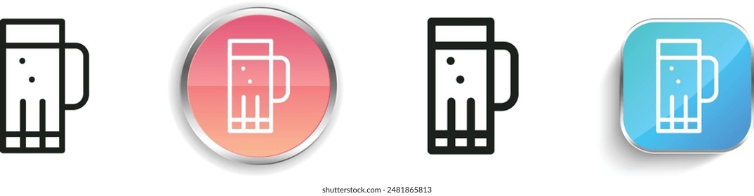 beer icon. Thin Linear, Regular and Button Style Design Isolated On White Background