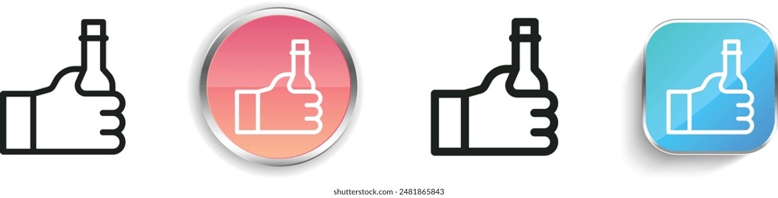 beer icon. Thin Linear, Regular and Button Style Design Isolated On White Background
