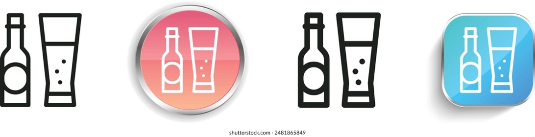 beer icon. Thin Linear, Regular and Button Style Design Isolated On White Background