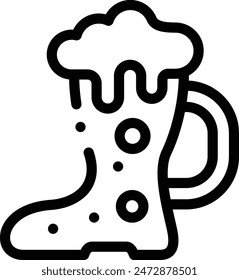 Biersymbol. Dünnes lineares Design isoliert auf weißem Hintergrund