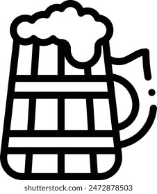 beer icon. Thin Linear Style Design Isolated On White Background