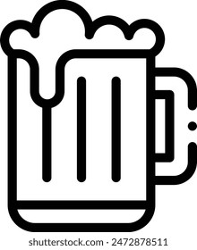 beer icon. Thin Linear Style Design Isolated On White Background
