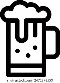 beer icon. Thin Linear Style Design Isolated On White Background