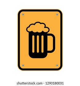 beer icon and traffic sign