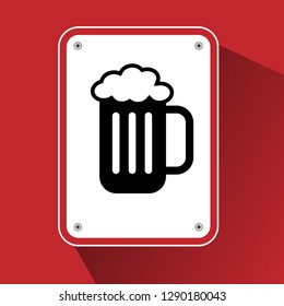 beer icon and traffic sign