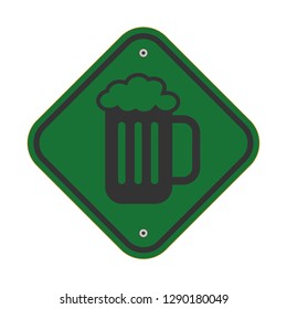 beer icon and traffic sign