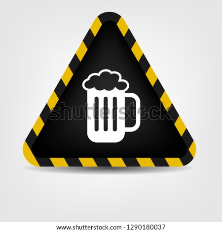 beer icon and traffic sign