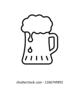 Beer Icon in trendy flat style isolated on white background. Beer glass symbol for your web site design, logo, app, UI. Vector illustration, EPS10.