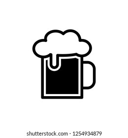 Beer icon in trendy flat style. Beer glass symbol for your web site design, logo, app, UI. Vector illustration.