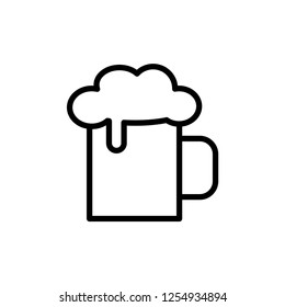 Beer icon in trendy flat style. Beer glass symbol for your web site design, logo, app, UI. Vector illustration.
