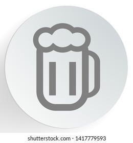 Beer Icon in trendy flat style isolated on white background. Beer glass symbol for your web site design.