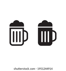 Beer Icon in trendy flat style. Beer glass symbol for your web site design, logo, app