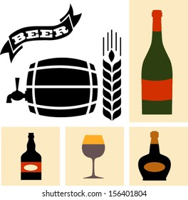Beer icon vector collection