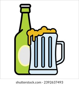 plantilla de diseño de vector de icono de cerveza