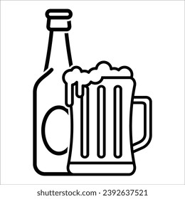 plantilla de diseño de vector de icono de cerveza