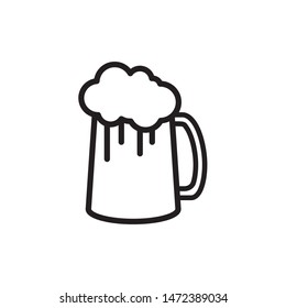 Beer icon vector. Beer design for web. Flat design style on white background.