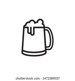 Beer icon vector. Beer design for web. Flat design style on white background.