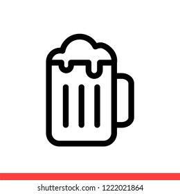 Beer icon vector, drink symbol. Simple, flat design for web or mobile app