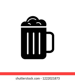 Beer icon vector, drink symbol. Simple, flat design for web or mobile app