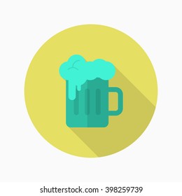 Beer icon , Vector flat long shadow design.