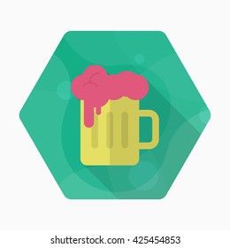 Beer icon , Vector flat long shadow design.