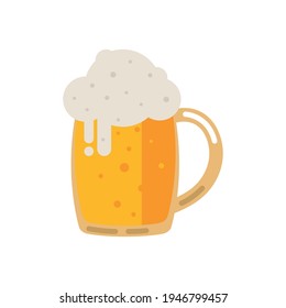 Beer icon. Vector beer. Glass with beer isolated on a white background.