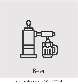 Beer icon vector icon.Editable stroke.linear style sign for use web design and mobile apps,logo.Symbol illustration.Pixel vector graphics - Vector