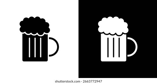 Ilustración vectorial de iconos de cerveza - Colección de iconos de vectores de estilo negro de alta calidad