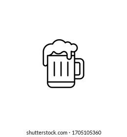 Beer icon. Vector illustration of a beer glass icon. Alcohol sign. Drink symbol for your web site design, logo, app, UI. Vector illustration, EPS10. 