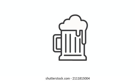 Beer Icon. Vector isolated editable illustration of a beer jar