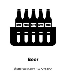 Beer icon vector isolated on white background, logo concept of Beer sign on transparent background, filled black symbol