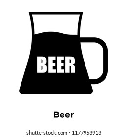 Beer icon vector isolated on white background, logo concept of Beer sign on transparent background, filled black symbol