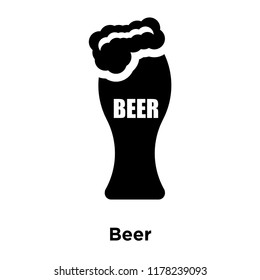 Beer icon vector isolated on white background, logo concept of Beer sign on transparent background, filled black symbol