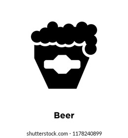 Beer icon vector isolated on white background, logo concept of Beer sign on transparent background, filled black symbol