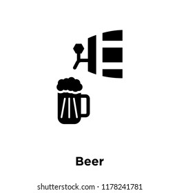 Beer icon vector isolated on white background, logo concept of Beer sign on transparent background, filled black symbol
