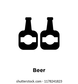 Beer icon vector isolated on white background, logo concept of Beer sign on transparent background, filled black symbol