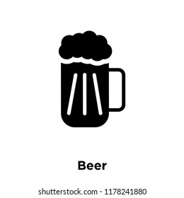 Beer icon vector isolated on white background, logo concept of Beer sign on transparent background, filled black symbol