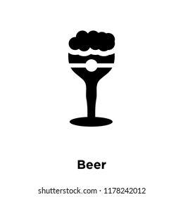 Beer icon vector isolated on white background, logo concept of Beer sign on transparent background, filled black symbol