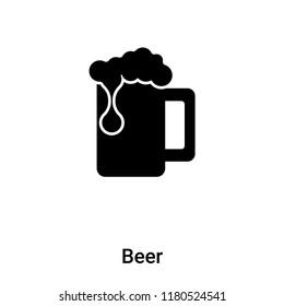 Beer icon vector isolated on white background, logo concept of Beer sign on transparent background, filled black symbol
