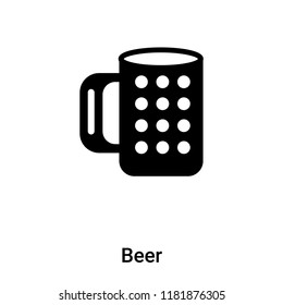 Beer icon vector isolated on white background, logo concept of Beer sign on transparent background, filled black symbol