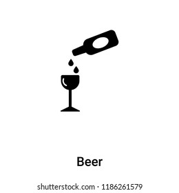 Beer icon vector isolated on white background, logo concept of Beer sign on transparent background, filled black symbol