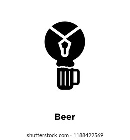 Beer icon vector isolated on white background, logo concept of Beer sign on transparent background, filled black symbol