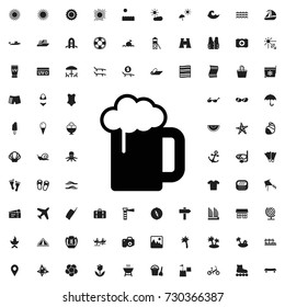 Beer icon. vector isolated icon for web and mobile on white background.. set of filled summer icons.