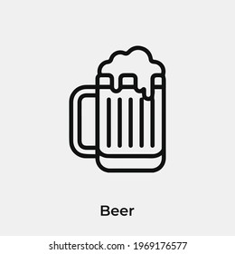beer icon vector. Linear style sign for mobile concept and web design. beer symbol illustration. Pixel vector graphics - Vector.