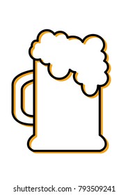 Beer icon vector orange black