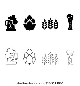 Beer icon vector set. bar illustration sign collection. alcohol symbol or logo.