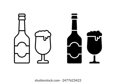 Beer icon vector set. Beer with mug symbol