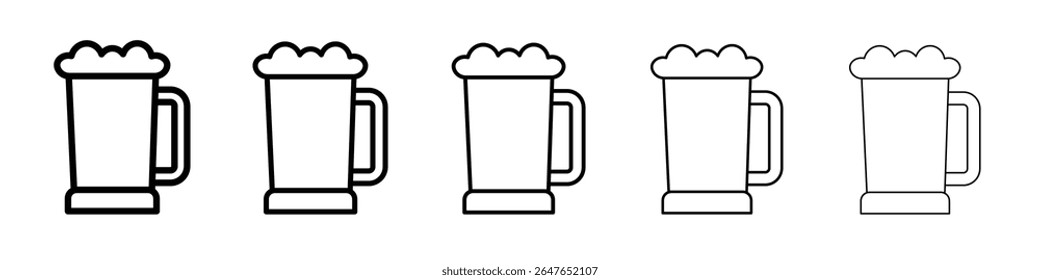 beer icon vector thin outline style sign