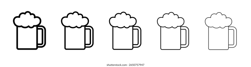 beer icon vector thin outline style sign