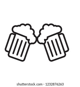 Beer icon vector trendy flat logo template